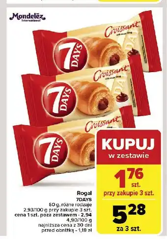 Carrefour Croissant z nadzieniem o smaku kakaowym 7 days oferta