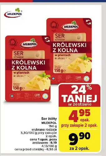 Carrefour Market Ser królewski z kolna - plastry Mlekpol oferta