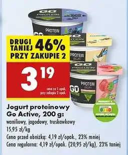 Biedronka Jogurt proteinowy truskawkowy Go active oferta