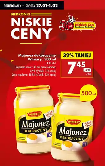 Biedronka Majonez dekoracyjny Winiary oferta