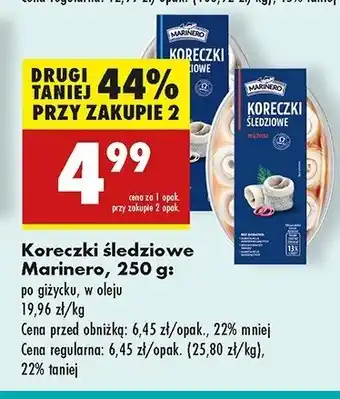 Biedronka Koreczki śledziowe w oleju Marinero oferta