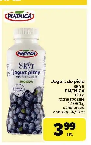 Carrefour Market Jogurt pitny jagoda Piątnica skyr oferta