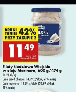 Biedronka Filety śledziowe wiejskie w oleju Marinero oferta