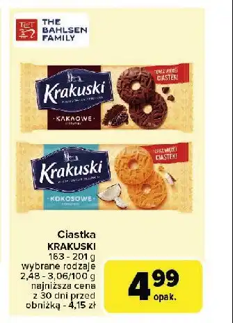 Carrefour Ciastka kakaowe Krakuski Krakuski bahlsen oferta