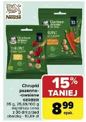 Carrefour Market Chrupki ryżowo-pszenne banan i malina Gerber organic oferta