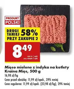 Biedronka Mięso mielone z indyka Kraina mięs oferta