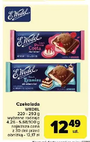 Carrefour Czekolada mleczna o smaku tiramisu Wedel oferta