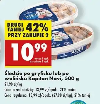 Biedronka Śledzie po wolińsku Kapitan navi oferta