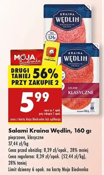 Biedronka Salami klasyczne Kraina wędlin oferta