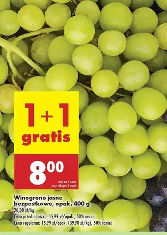 Biedronka Winogrona jasne bezpestkowe oferta