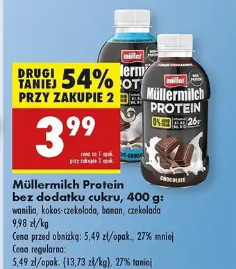 Biedronka Napój mleczny czekoladowy Muller mullermilch protein oferta