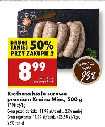 Biedronka Kiełbasa biała surowa Kraina mięs oferta