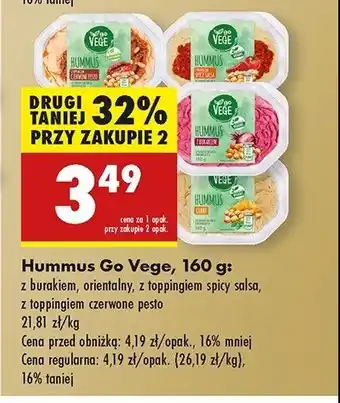 Biedronka Hummus z toppingiem czerwone pesto Govege oferta