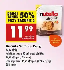 Biedronka Ciastka z kremem NUTELLA BISCUITS oferta