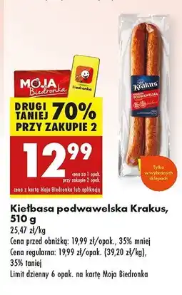 Biedronka Kiełbasa podwawelska Krakus animex oferta