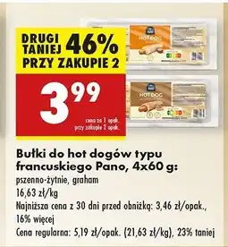 Biedronka Bułki do hot dogów typu francuskiego graham Pano oferta