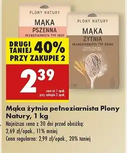 Biedronka Mąka żytnia pełnoziarnista typ 2000 Plony natury oferta