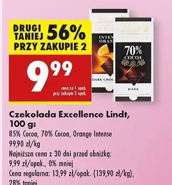 Biedronka Czekolada orange intense Lindt excellence oferta