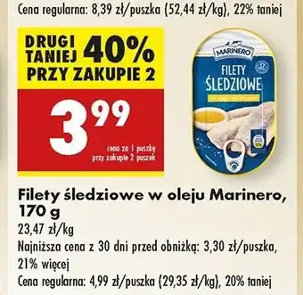 Biedronka Filet śledziowe w oleju roślinnym Marinero oferta