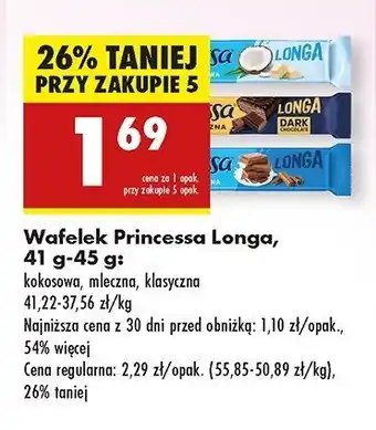 Biedronka Wafelek dark chocolate klasyczna Princessa longa oferta