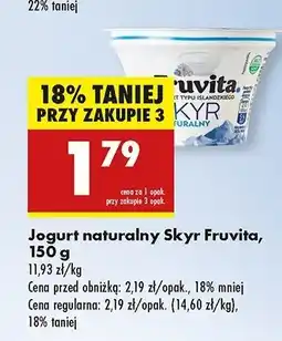 Biedronka Jogurt naturalny Fruvita oferta