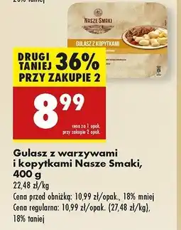 Biedronka Gulasz z warzywami i kopytkami Nasze smaki oferta