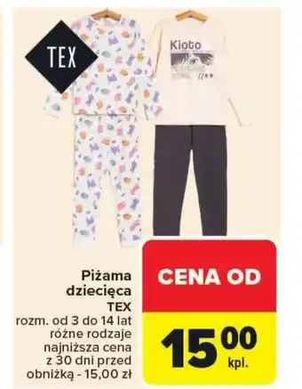 Carrefour Market Piżama dziecięca TEX oferta