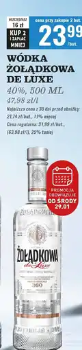 Biedronka Wódka Żołądkowa Gorzka Czysta De Luxe oferta