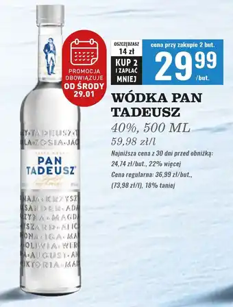 Biedronka Wódka Pan Tadeusz oferta