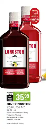 Biedronka Gin espresso lemon Longston oferta