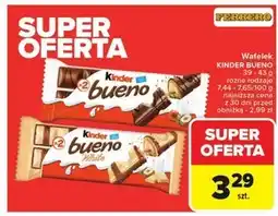 Carrefour Kinder Bueno Wafel pokryty mleczną czekoladą wypełniony nadzieniem 43 g (2 sztuki) oferta