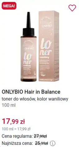 Rossmann Onlybio Hair in Balance toner do włosów oferta