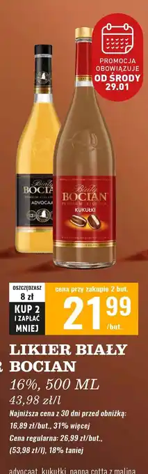 Biedronka Likier Biały Bocian Panna Cotta Z Maliną oferta