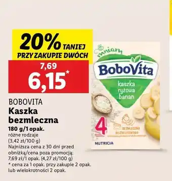 Lidl Kaszka ryżowa bananowa Bobovita oferta