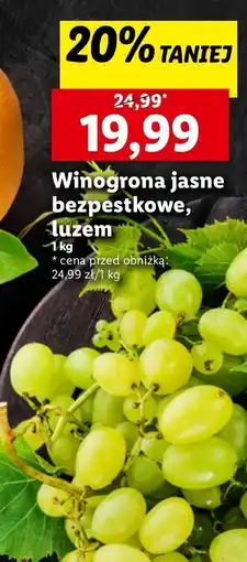 Lidl Winogrona jasne bezpestkowe oferta