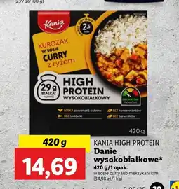 Lidl Kurczak w sosie curry z ryżem Kania oferta