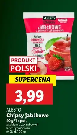 Lidl Chipsy jabłkowe z sokiem truskawkowym Alesto oferta