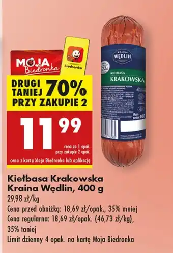 Biedronka Kiełbasa Kraina Wędlin oferta