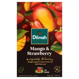 Lidl Dilmah Mango & Strawberry Cejlońska czarna herbata 30 g (20 x 1,5 g) oferta