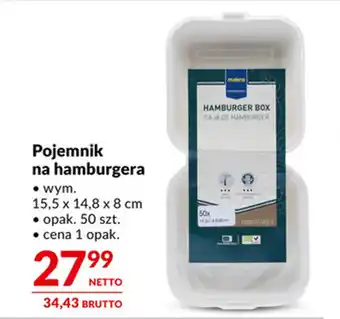 Makro Pojemnik na hamburgera oferta