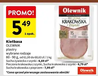 Intermarche Kiełbasa sucha krakowska z zielonym pieprzem Olewnik oferta