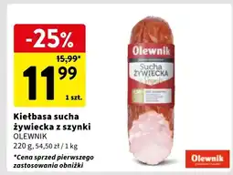 Intermarche Kiełbasa żywiecka sucha z szynki Olewnik oferta