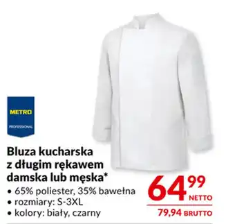 Makro Bluza kucharska z długim rękawem damska lub męska oferta