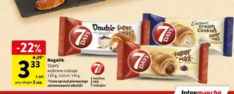 Intermarche Croissant z kremem o smaku waniliowym mlekiem i kawałkami ciastek 7 Days Cream & Cookies oferta