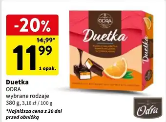 Intermarche Pianka z galaretką pomarańczową w czekoladzie Odra Duetka Familijna oferta