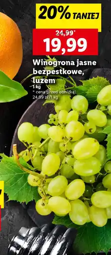 Lidl Winogrona jasne bezpestkowe, luzem oferta