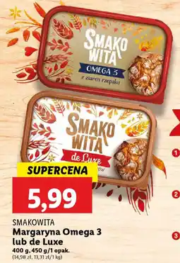 Lidl Smakowita margaryna omega 3 lub de luxe oferta