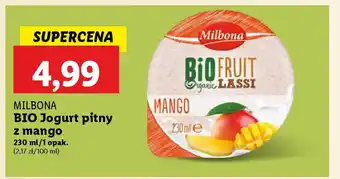 Lidl Milbona bio jogurt pitny z mango oferta