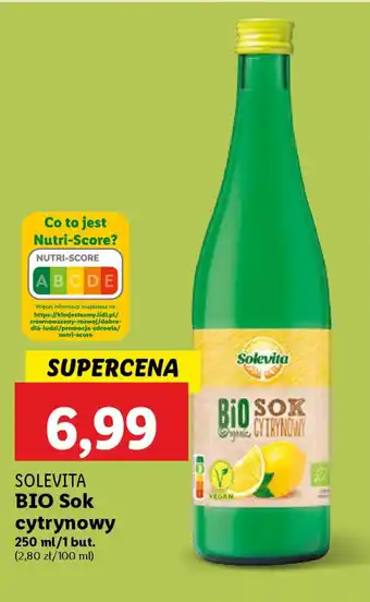 Lidl Solevita bio sok cytrynowy oferta