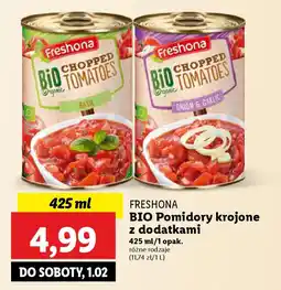 Lidl Freshona bio pomidory krojone z dodatkami oferta